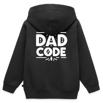 Le code du papa - Sweat Premium à capuche zippé enfant bio - noir - Dos - AI Model Kid Male (0cm)