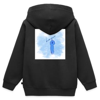 Doigt céleste - Sweat Premium à capuche zippé enfant bio - noir - Dos - AI Model Kid Male (0cm)
