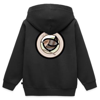 Wren - Kids Premium Organic Zip-up Hoodie - black - Back - AI Model Kid Male (0cm)