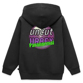 uncutURBEX Paranormal LOGO - Kinder Premium Organic Zip Hoodie - Schwarz - Hinten - AI Model Kid Male (0cm)