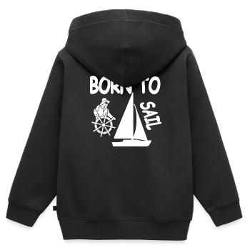 Segeln - Kinder Premium Organic Zip Hoodie - Schwarz - Hinten - AI Model Kid Male (0cm)