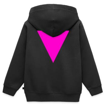 Rosa Dreieck / Rosa Winkel - Kinder Premium Organic Zip Hoodie - Schwarz - Hinten - AI Model Kid Male (0cm)