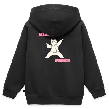 Kung Fu Miezekatze - Kinder Premium Organic Zip Hoodie - Schwarz - Hinten - AI Model Kid Male (0cm)