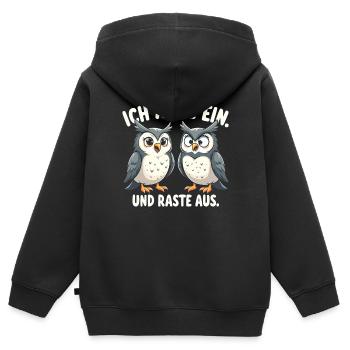 ich atme ein und raste aus lustige - Kinder Premium Organic Zip Hoodie - Schwarz - Hinten - AI Model Kid Male (0cm)