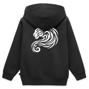 panther - Kinder Premium Organic Zip Hoodie - Schwarz - Hinten - AI Model Kid Male (0cm)