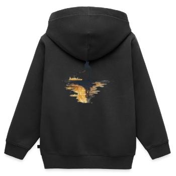 Cadeau parfait pour les athlètes d’endurance - Sweat Premium à capuche zippé enfant bio - noir - Dos - AI Model Kid Male (0cm)