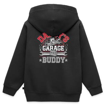 Kleine Schrauber ganz groß - Kinder Premium Organic Zip Hoodie - Schwarz - Hinten - AI Model Kid Male (0cm)
