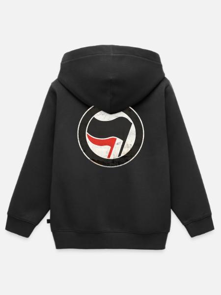 ANTIFA - Kinder Premium Organic Zip Hoodie - Schwarz