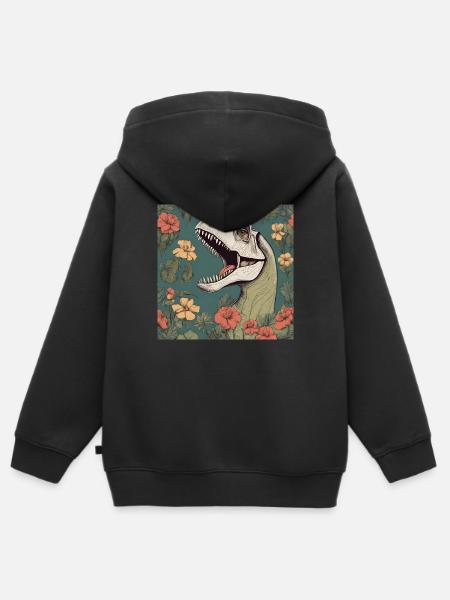 Dinosaur - Kinder Premium Organic Zip Hoodie - Schwarz