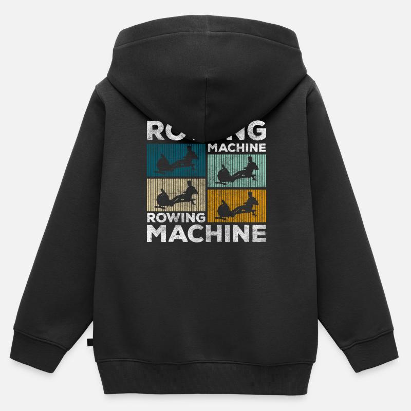 Rameur rameur hardcore - Sweat Premium à capuche zippé enfant bio - noir