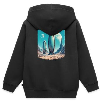 Space 1154353450 - Kinder Premium Organic Zip Hoodie - Schwarz - Hinten - AI Model Kid Male (0cm)