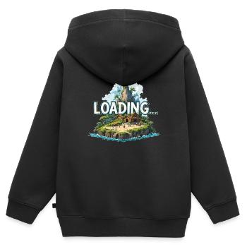 loading .. - Kinder Premium Organic Zip Hoodie - Schwarz - Hinten - AI Model Kid Male (0cm)