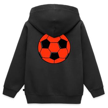 Fußball - Kinder Premium Organic Zip Hoodie - Schwarz - Hinten - AI Model Kid Male (0cm)
