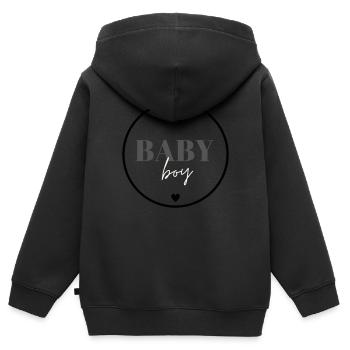 baby boy - schlicht schwarz weiß - Kinder Premium Organic Zip Hoodie - Schwarz - Hinten - AI Model Kid Male (0cm)