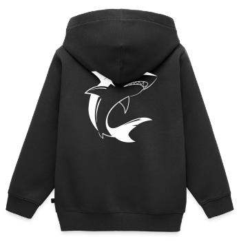 Hai Shark - Sweat Premium à capuche zippé enfant bio - noir - Dos - AI Model Kid Male (0cm)