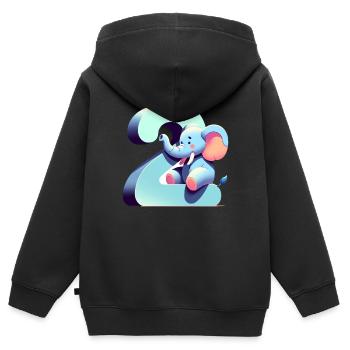 Kreative Kinderzahlen Kollektion - Kinder Premium Organic Zip Hoodie - Schwarz - Hinten - AI Model Kid Male (0cm)