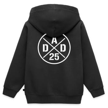 dad 25 - Kinder Premium Organic Zip Hoodie - Schwarz - Hinten - AI Model Kid Male (0cm)