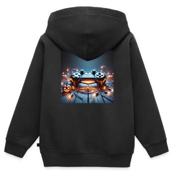 PS Controller - Kinder Premium Organic Zip Hoodie - Schwarz - Hinten - AI Model Kid Male (0cm)