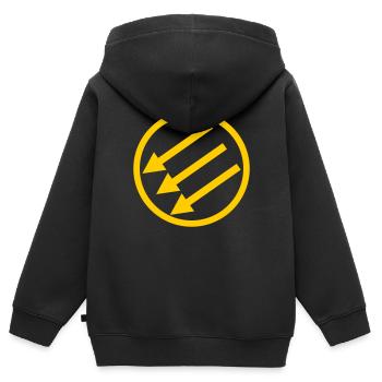 Tournage de Pfeile - Sweat Premium à capuche zippé enfant bio - noir - Dos - AI Model Kid Male (0cm)