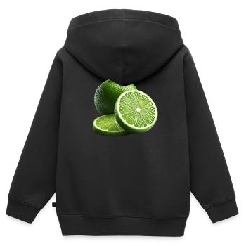 Lime - Kids Premium Organic Zip-up Hoodie - black - Back - AI Model Kid Male (0cm)
