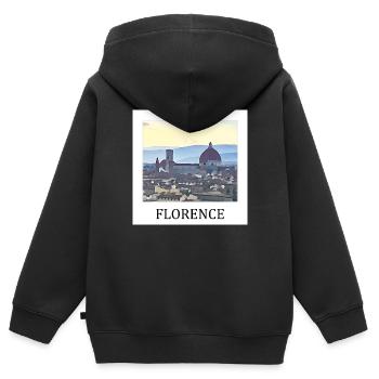 Florence - Sweat Premium à capuche zippé enfant bio - noir - Dos - AI Model Kid Male (0cm)