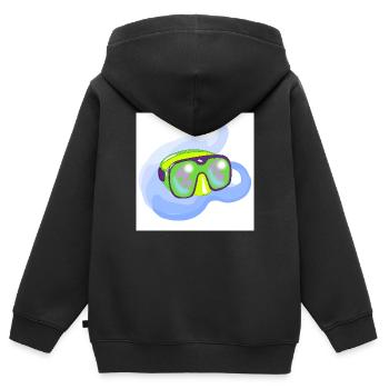 Taucherbrillen - Kinder Premium Organic Zip Hoodie - Schwarz - Hinten - AI Model Kid Male (0cm)