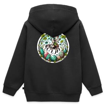 Niedliche Spinnenfee - Kinder Premium Organic Zip Hoodie - Schwarz - Hinten - AI Model Kid Male (0cm)