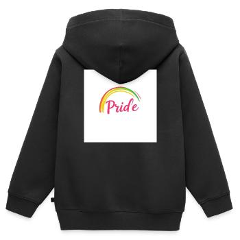 Pride - Kinder Premium Organic Zip Hoodie - Schwarz - Hinten - AI Model Kid Male (0cm)