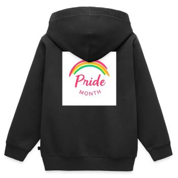 Pride - Kinder Premium Organic Zip Hoodie - Schwarz - Hinten - AI Model Kid Male (0cm)