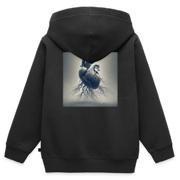 Rooted - Kids Premium Organic Zip-up Hoodie - black - Back - AI Model Kid Male (0cm)