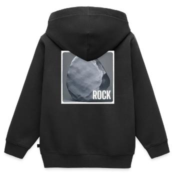 Rock Music - Kinder Premium Organic Zip Hoodie - Schwarz - Hinten - AI Model Kid Male (0cm)