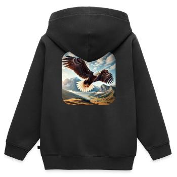 Weißkopfseeadler - Kinder Premium Organic Zip Hoodie - Schwarz - Hinten - AI Model Kid Male (0cm)