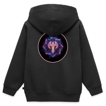 Axt-Symbol - Kinder Premium Organic Zip Hoodie - Schwarz - Hinten - AI Model Kid Male (0cm)