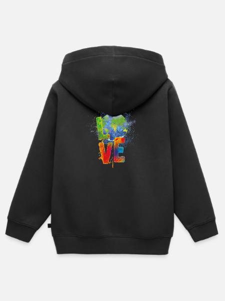 I love my planet! - Kinder Premium Organic Zip Hoodie - Schwarz
