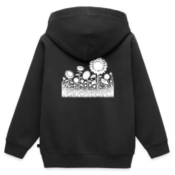 Blooming sunflowers in a large field - Kids Premium Organic Zip-up Hoodie - black - Back - AI Model Kid Male (0cm)