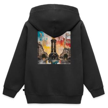 Siegessäule - Kinder Premium Organic Zip Hoodie - Schwarz - Hinten - AI Model Kid Male (0cm)