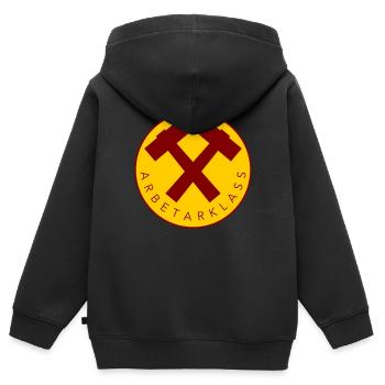 Classe ouvrière - Sweat Premium à capuche zippé enfant bio - noir - Dos - AI Model Kid Male (0cm)