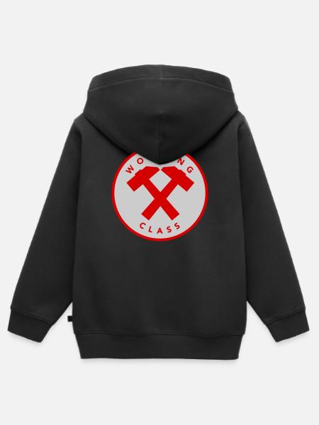 Classe ouvrière - Sweat Premium à capuche zippé enfant bio - noir