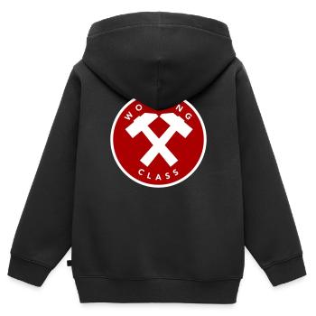 Classe ouvrière - Sweat Premium à capuche zippé enfant bio - noir - Dos - AI Model Kid Male (0cm)