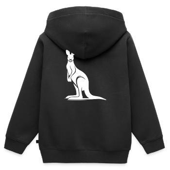Beuteltiere der Wildnis Känguru Silhouette - Kinder Premium Organic Zip Hoodie - Schwarz - Hinten - AI Model Kid Male (0cm)