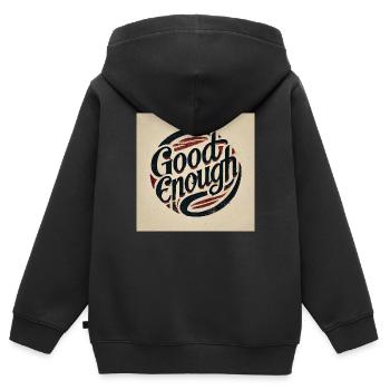 assez bon - Sweat Premium à capuche zippé enfant bio - noir - Dos - AI Model Kid Male (0cm)