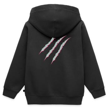krallen - Kinder Premium Organic Zip Hoodie - Schwarz - Hinten - AI Model Kid Male (0cm)