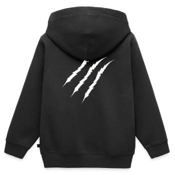 krallen - Kinder Premium Organic Zip Hoodie - Schwarz - Hinten - AI Model Kid Male (0cm)