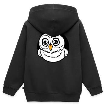 Eule Vogel Uhu Nachtvogel Schleiereule Kauz Comic - Kinder Premium Organic Zip Hoodie - Schwarz - Hinten - AI Model Kid Male (0cm)