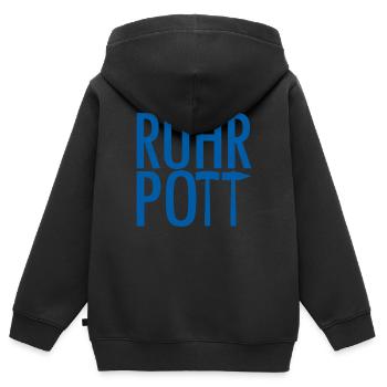 Ruhrpott - Kinder Premium Organic Zip Hoodie - Schwarz - Hinten - AI Model Kid Male (0cm)