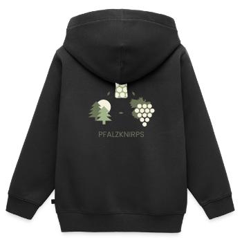 Pfalzknirps in Grün - Kinder Premium Organic Zip Hoodie - Schwarz - Hinten - AI Model Kid Male (0cm)