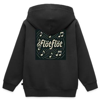 Flötflöt - Kinder Premium Organic Zip Hoodie - Schwarz - Hinten - AI Model Kid Male (0cm)