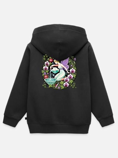 Wassermann Fee - Kinder Premium Organic Zip Hoodie - Schwarz