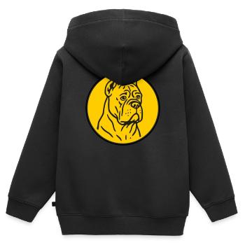 Mastif - Sweat Premium à capuche zippé enfant bio - noir - Dos - AI Model Kid Male (0cm)