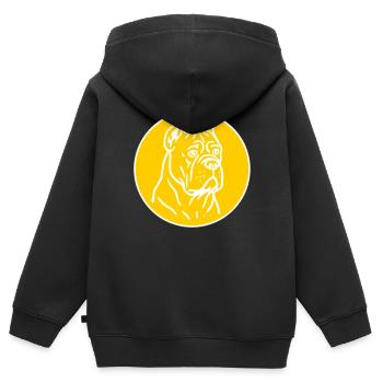 Mastif - Sweat Premium à capuche zippé enfant bio - noir - Dos - AI Model Kid Male (0cm)